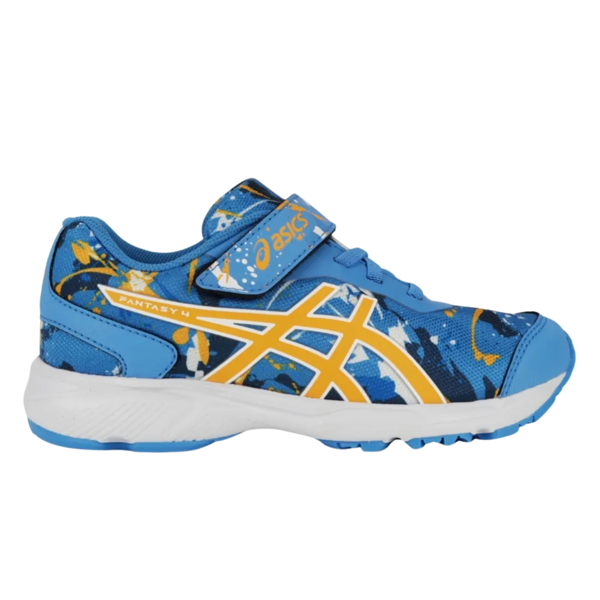 Tênis Asics Fantasy 4 Infantil - Azul/Amarelo