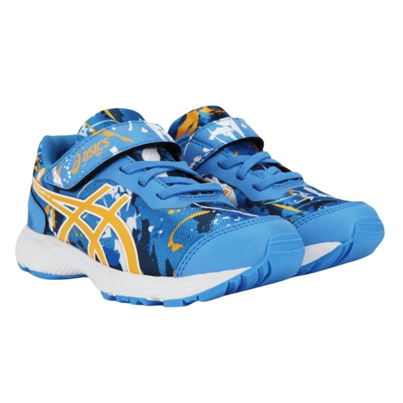 tenis-asics-fantasy-4-infantil-azul-amarelo