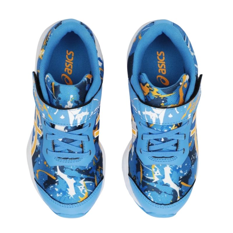 tenis-asics-fantasy-4-infantil-azul-amarelo