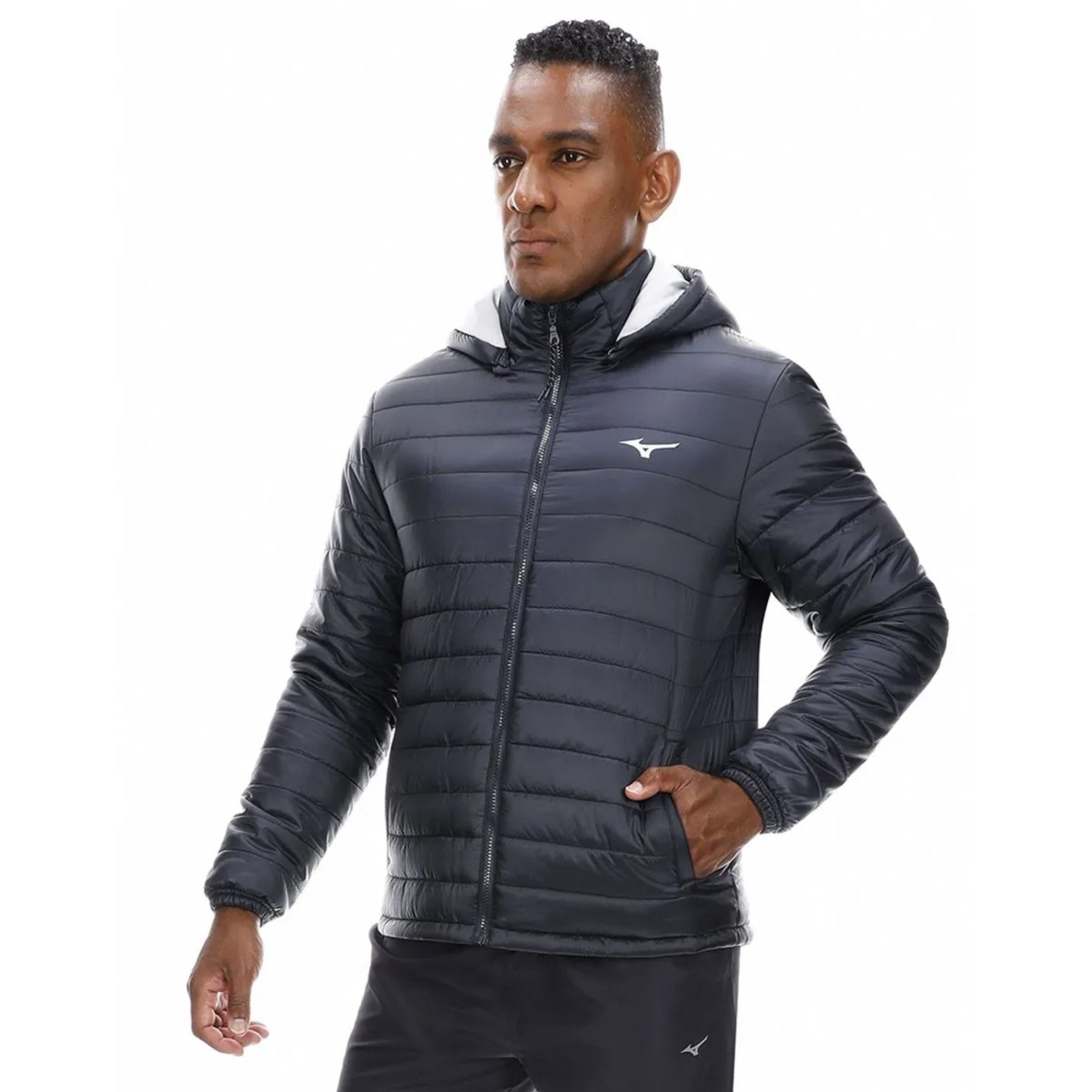Jaqueta Mizuno Puff Masculina - Preta