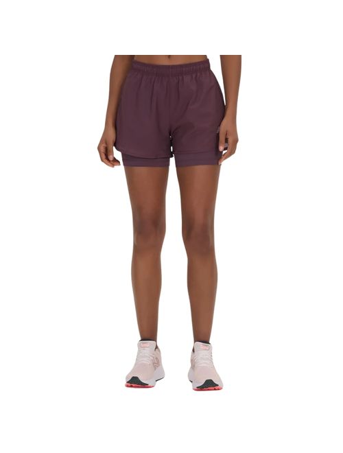 Shorts New Balanc Sport Essentials 2 In 1 Feminino - Roxo