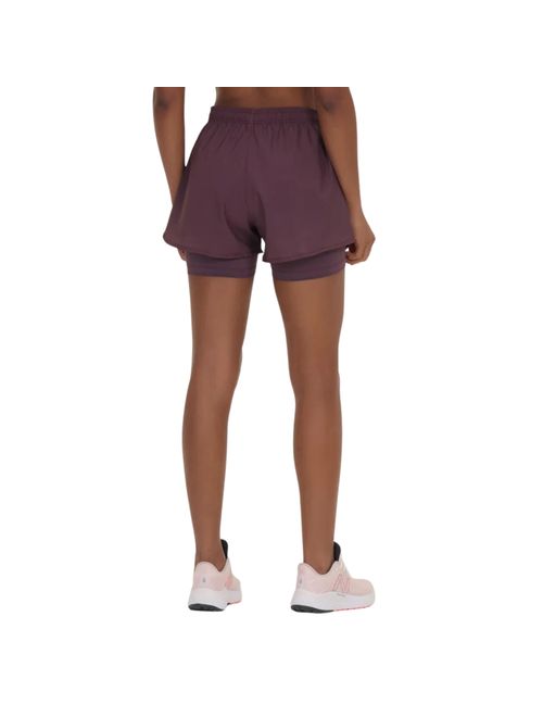 Shorts New Balanc Sport Essentials 2 In 1 Feminino - Roxo