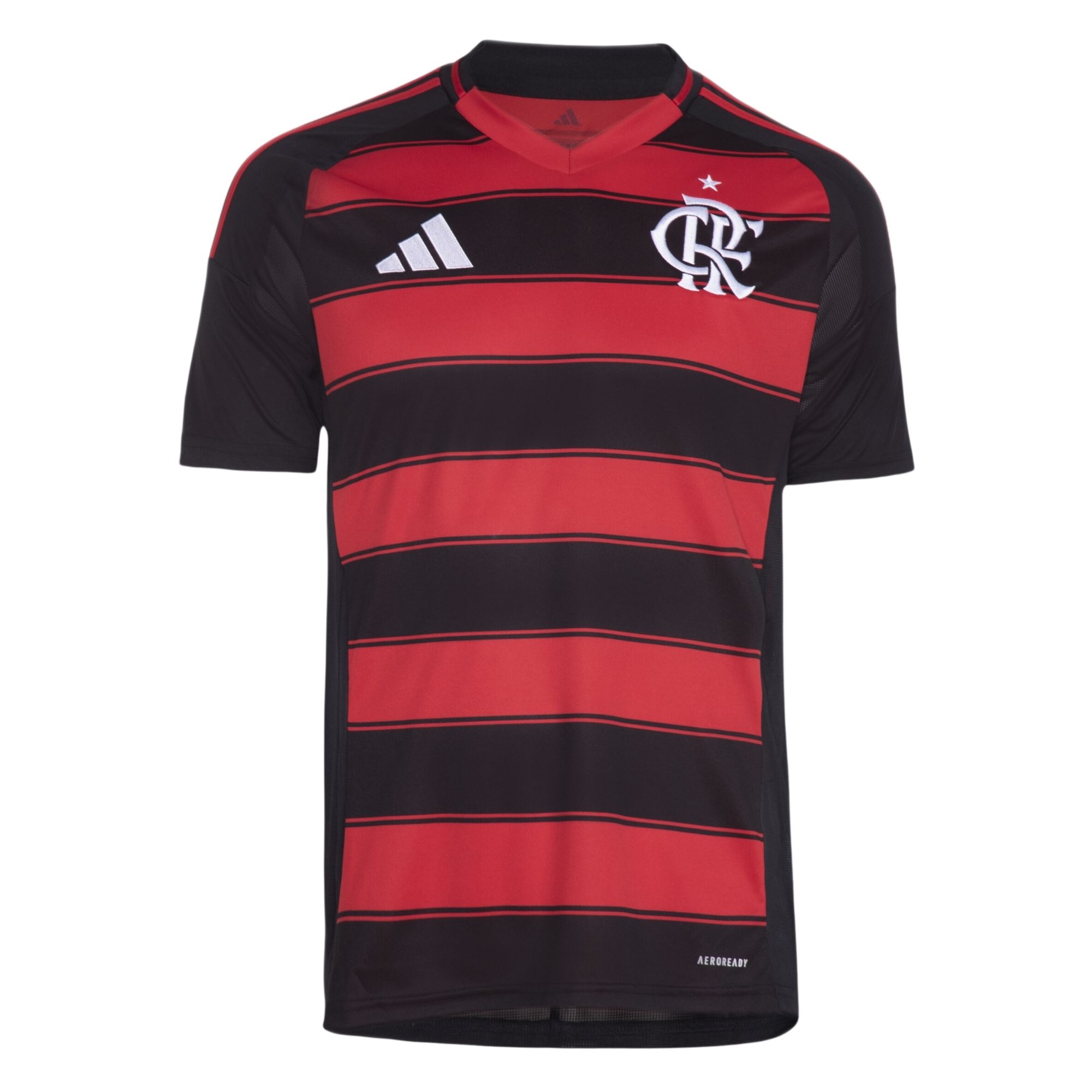Camisa Flamengo I 25/26 Adidas Torcedor Masculina - Preta/Vermelha