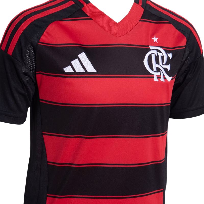 camisa-flamengo-i-25-26-adidas-torcedor-infantil-preta-vermelha