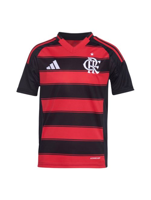 Camisa Flamengo I 25/26 Adidas Torcedor Infantil - Preta/Vermelha