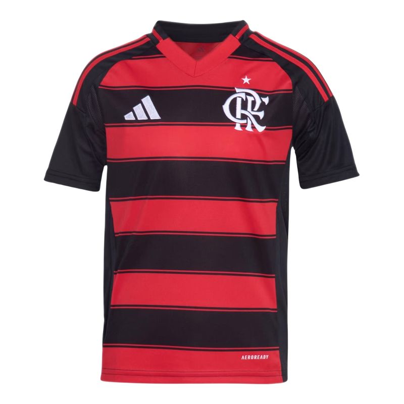 camisa-flamengo-i-25-26-adidas-torcedor-infantil-preta-vermelha