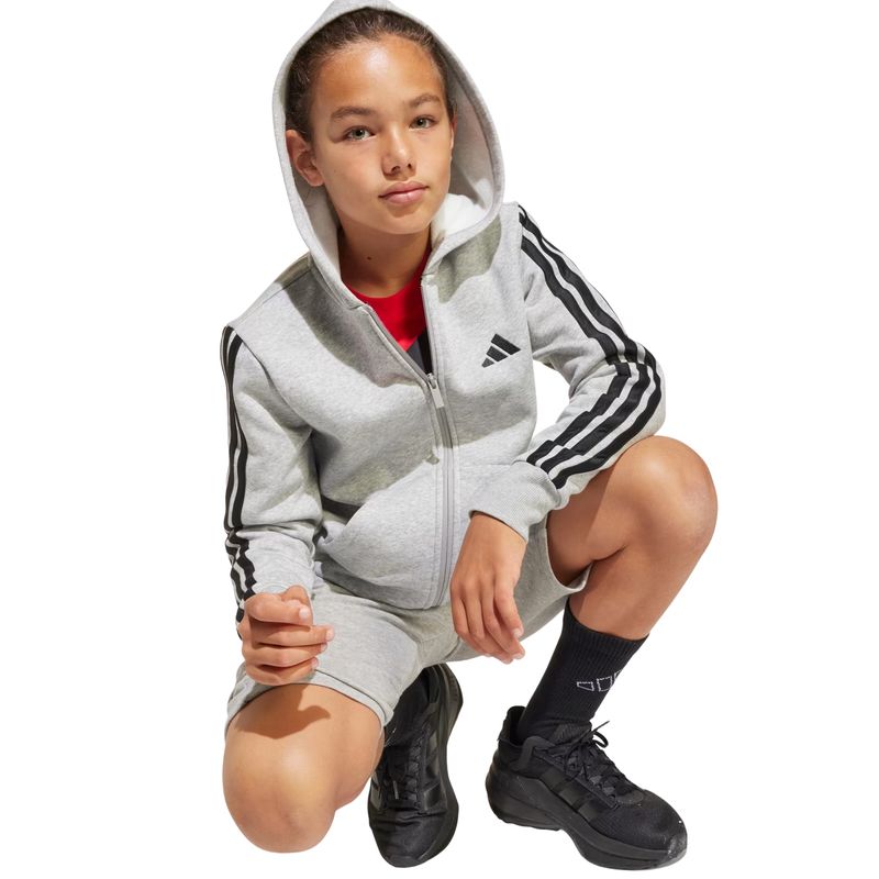 blusao-adidas-essentials-3-stripes-infantil-cinza