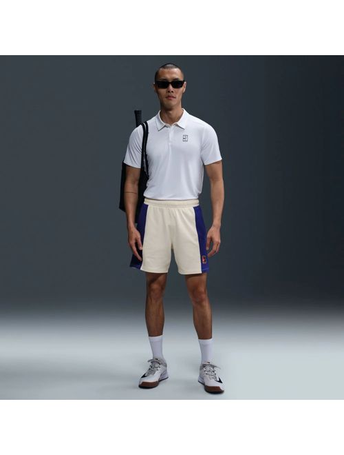Shorts Nike NikeCourt Heritage Masculino - Creme/Azul