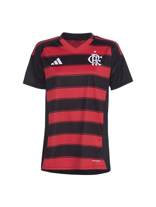 Camisa Flamengo I 25/26 Adidas Torcedora Feminina - Preta/Vermelha