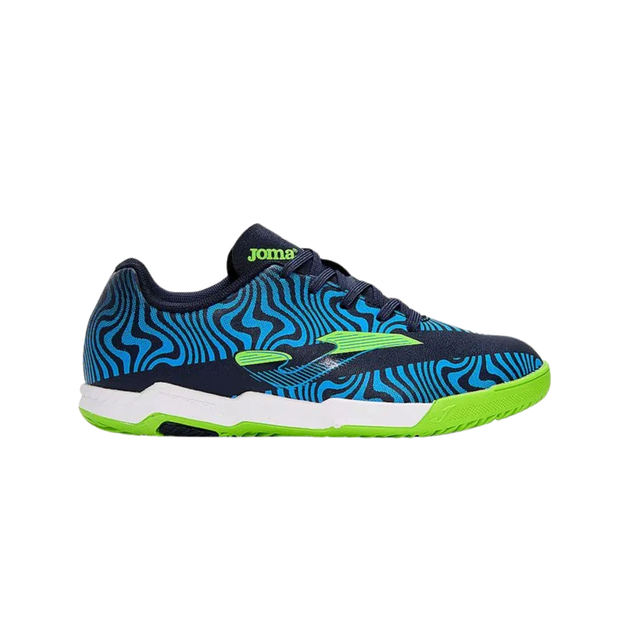 Chuteira Futsal Joma Evolution Infantil - Azul Marinho/Verde