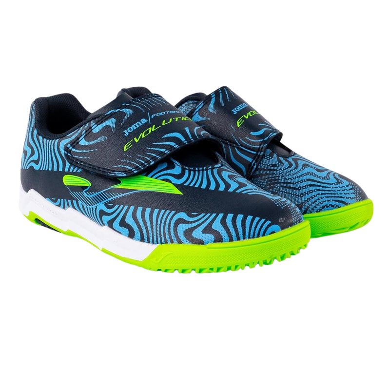 chuteira-futsal-joma-evolution-velcro-infantil-azul-marinho-verde