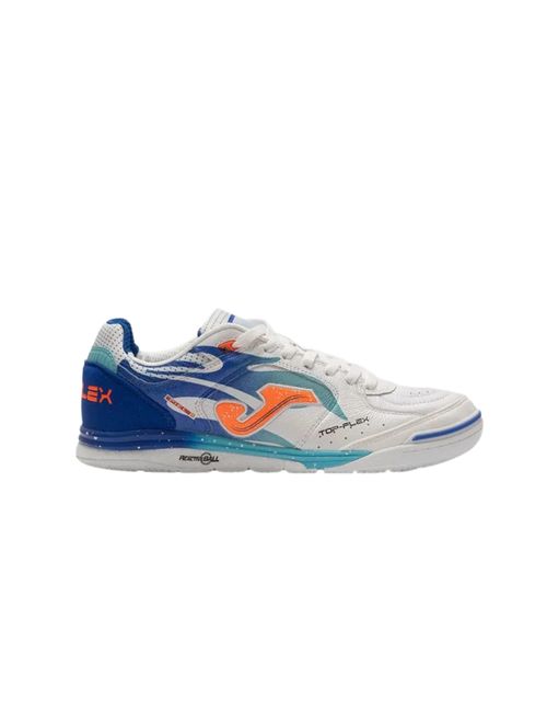 Chuteira Futsal Joma Top Flex Rebound Masculina - Branca/Azul/Laranja