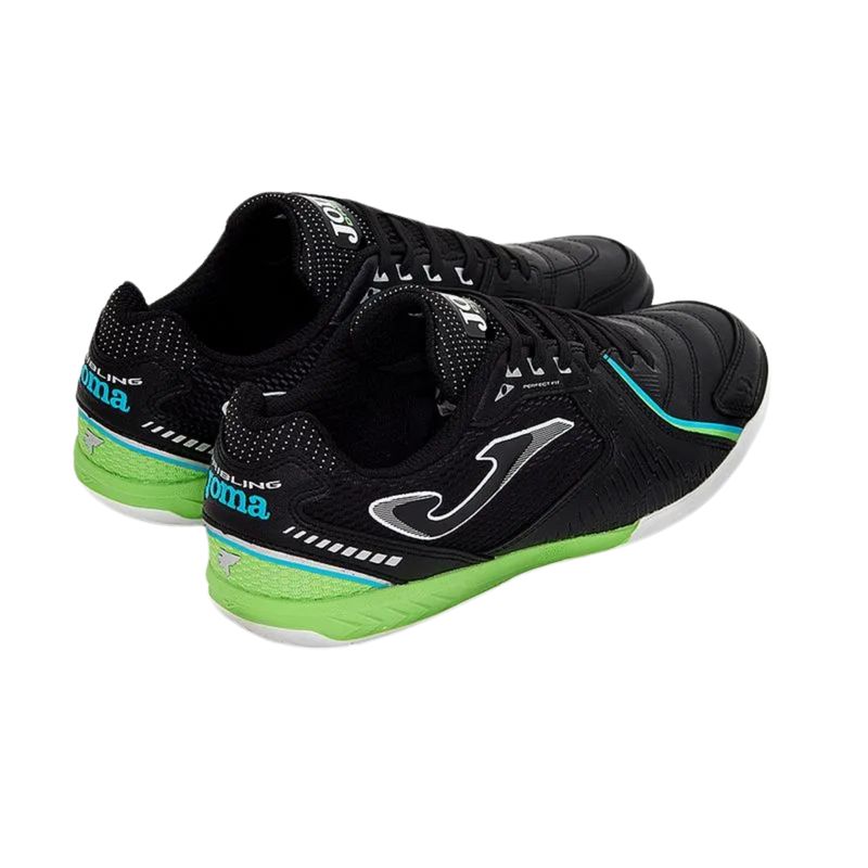 chuteira-futsal-joma-dribiling-masculina-preta-verde