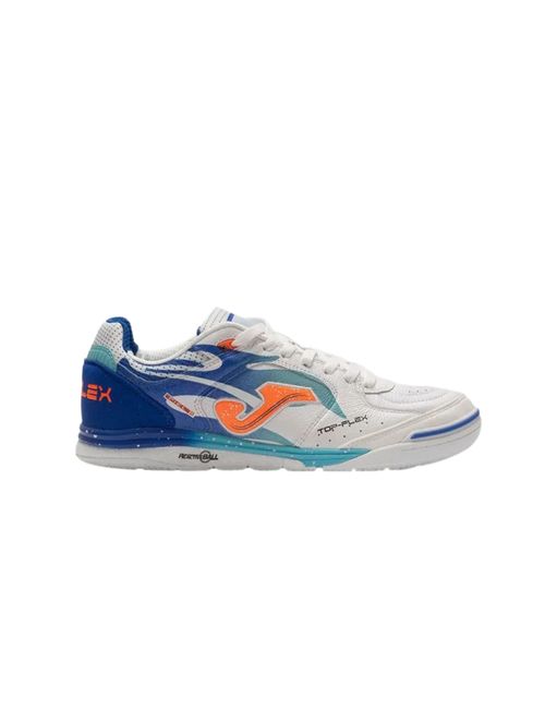 Chuteira Futsal Joma Top Flex Rebound Masculina - Branca/Azul/Laranja