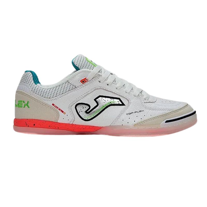 chuteira-futsal-joma-top-flex-unissex-branco-vermelho