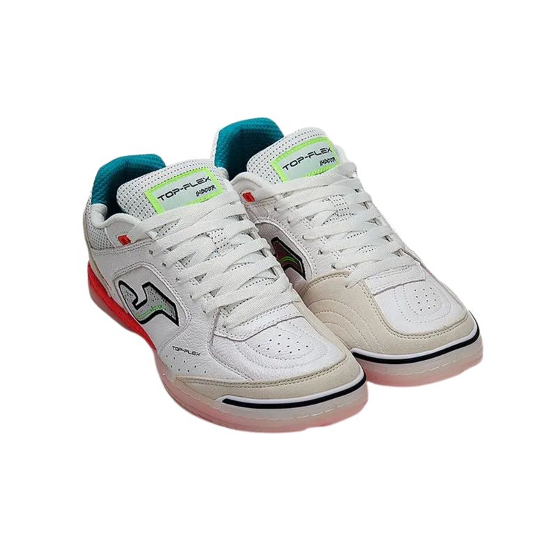 chuteira-futsal-joma-top-flex-unissex-branco-vermelho