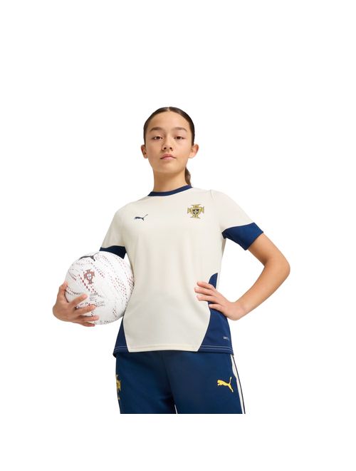 Camisa Portugal 25/26 Puma Treino Infantil - Branca/Azul
