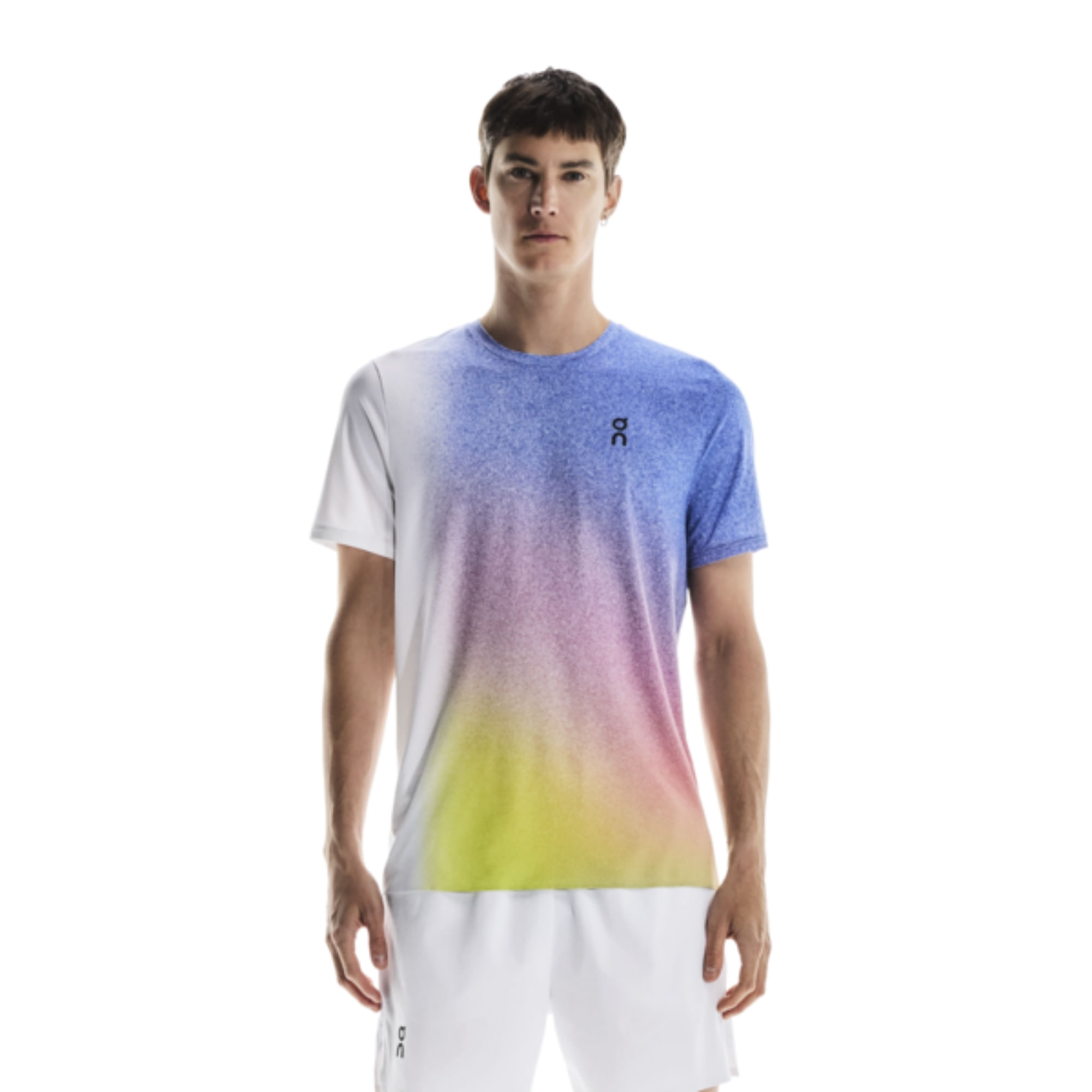 Camiseta On Running Court-T Masculina - Branca/Multicolor