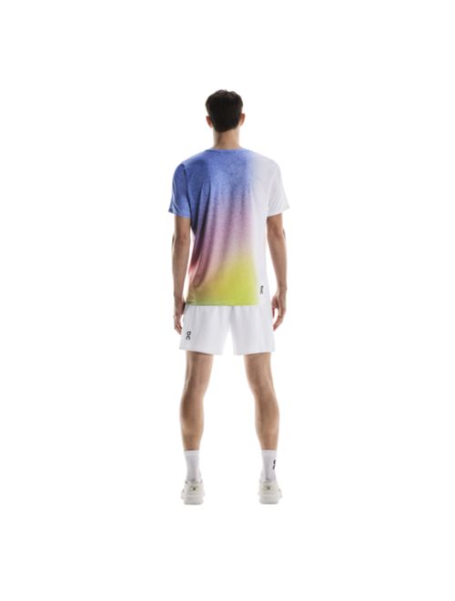 Camiseta On Running Court-T Masculina - Branca/Multicolor