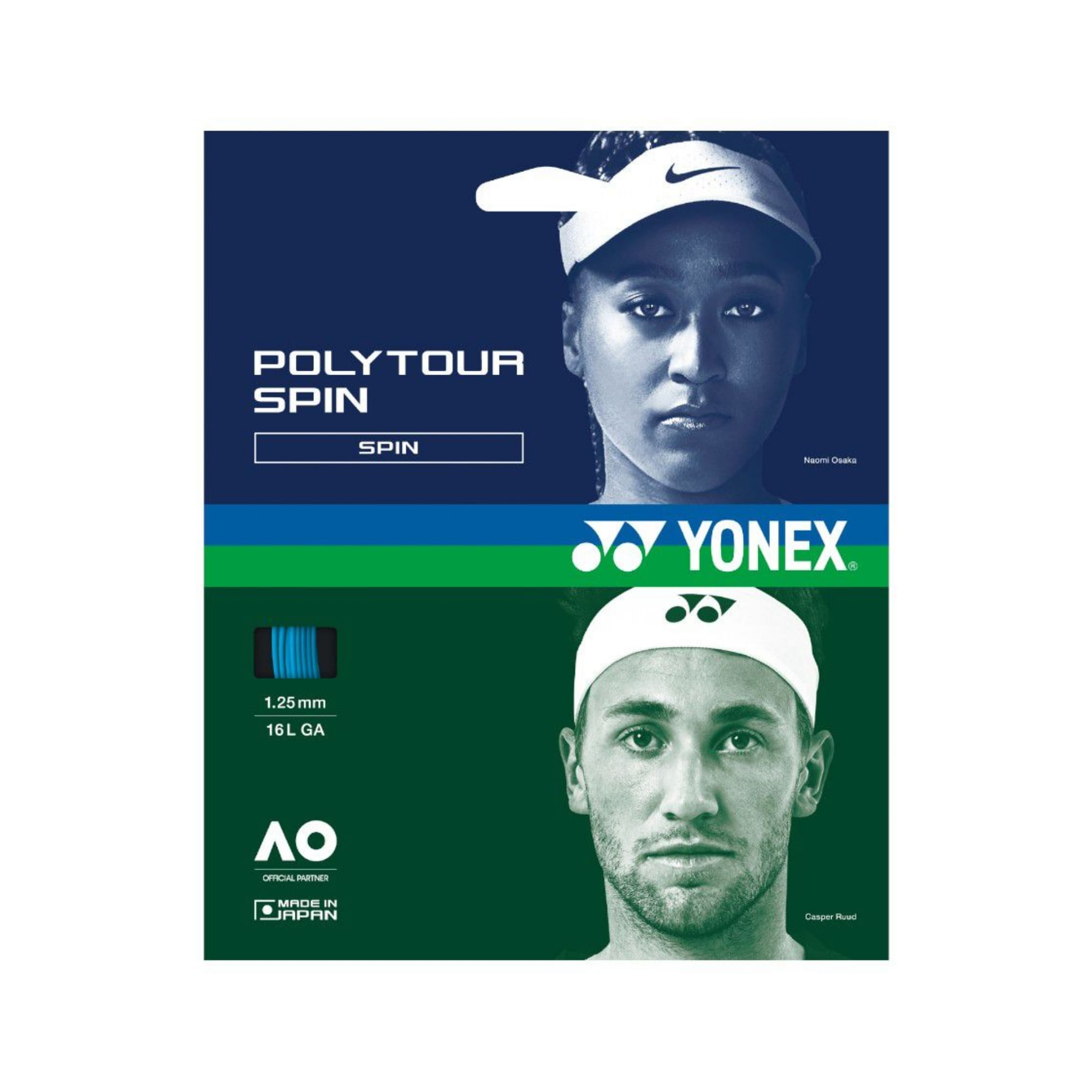 Corda Para Raquete Yonex Poly Tour Spin 1.25 - Azul