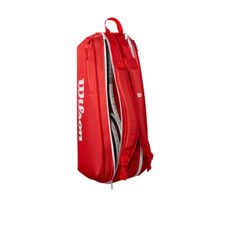 raqueteira-wilson-super-tour-6-pk-unissex-vermelha