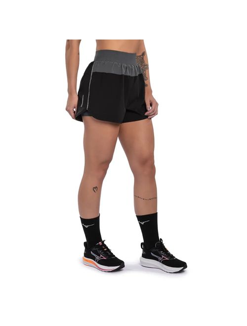 Shorts Mizuno High 2 X1 Feminino - Preto/Grafite