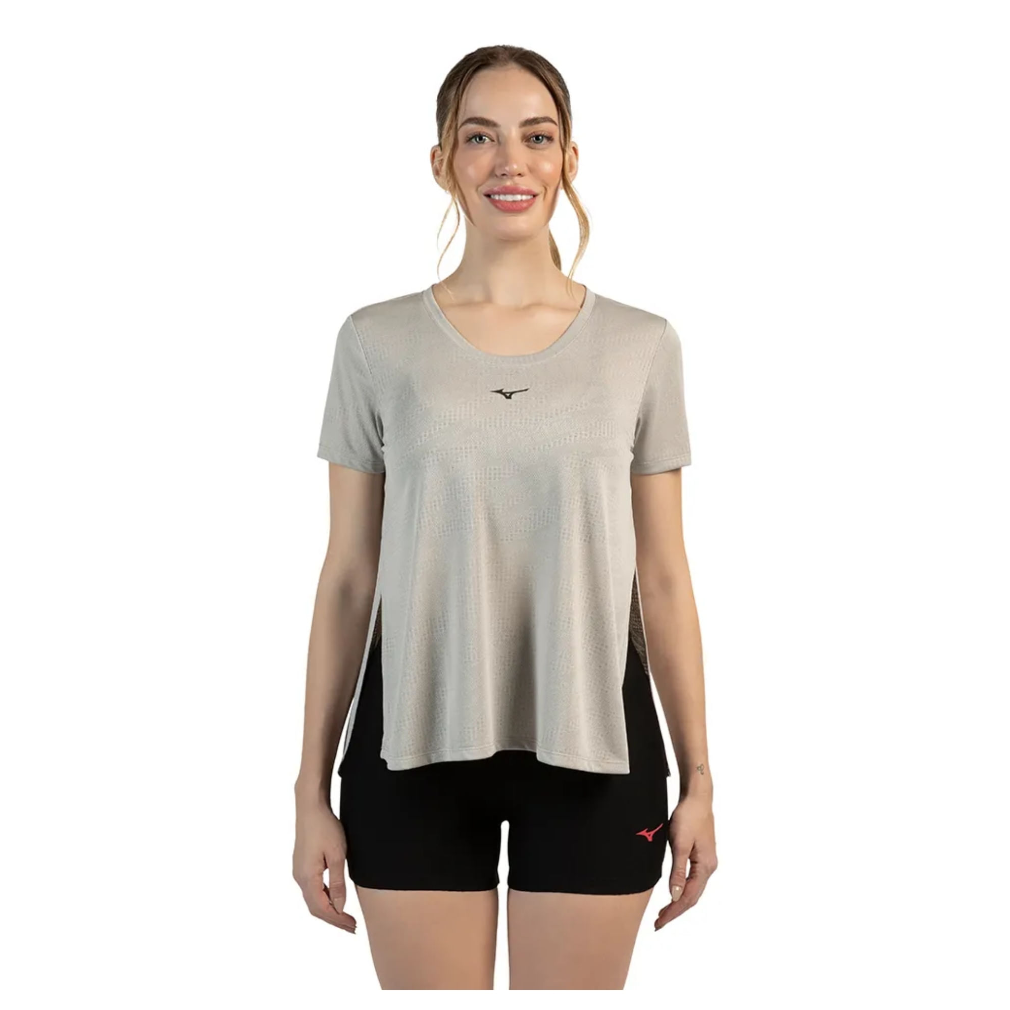 Camiseta Mizuno Soul Fit Fre Feminina - Cinza
