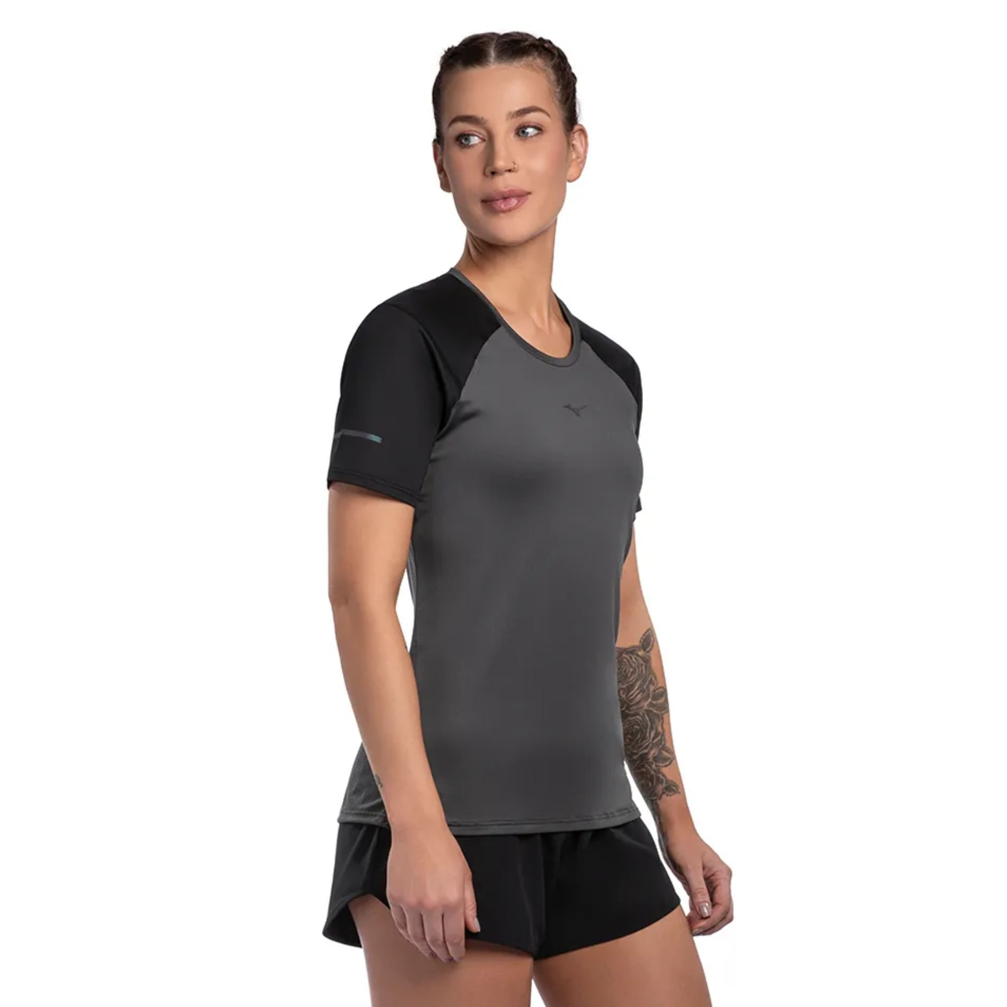 Camiseta Mizuno High Feminina - Grafite/Preta