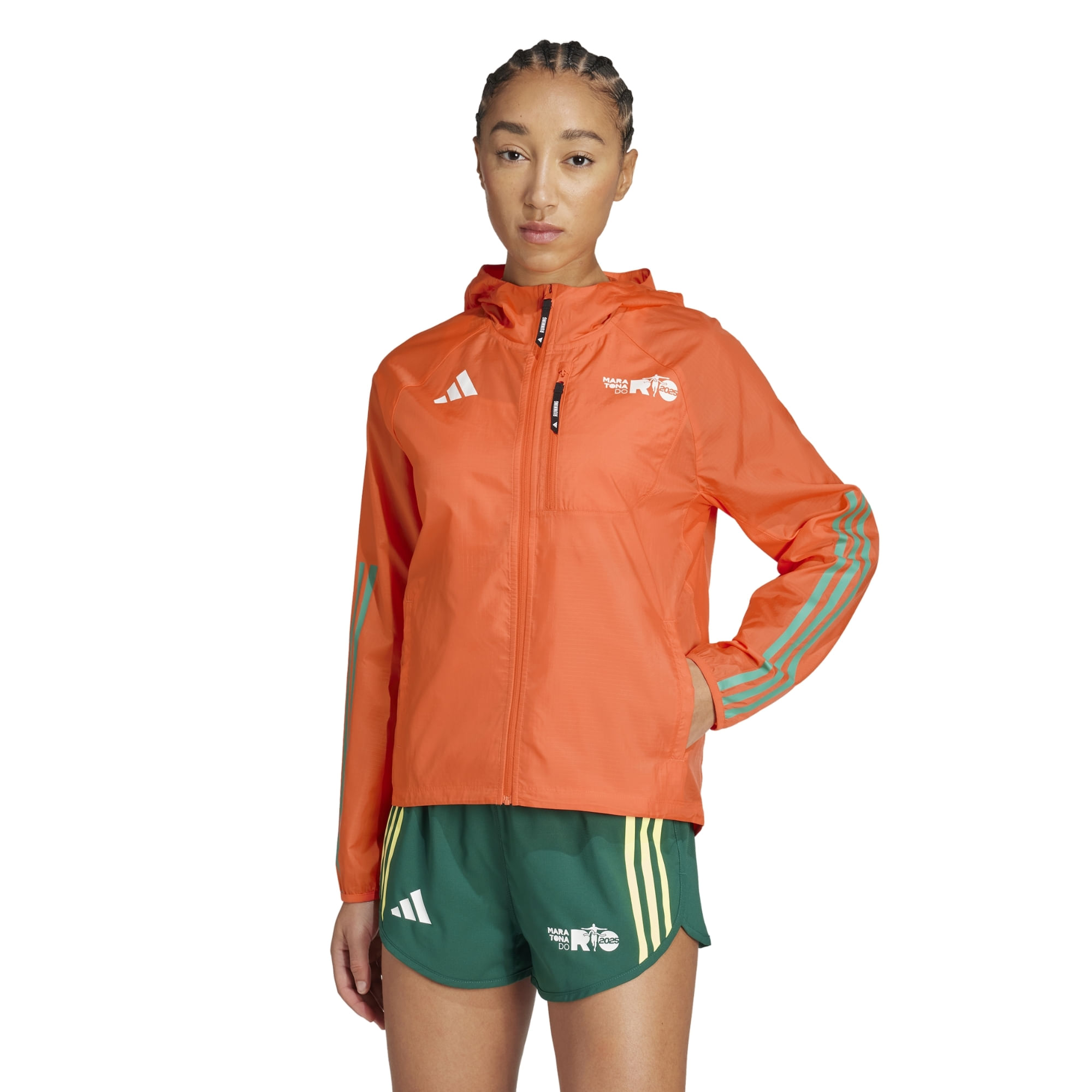 Jaqueta Adidas Corta Vento Maratona Rio Feminina - Laranja