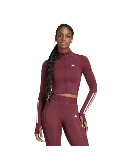 Top Manga Longa Adidas Hyglm Fz Feminina - Bordô