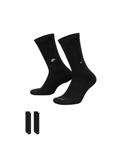 Kit Meia Nike Everyday Cushioned Crew 2 Pares Unissex - Preta