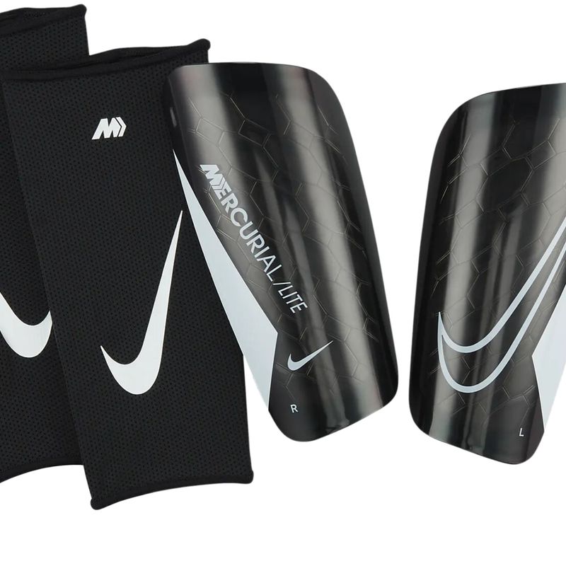 Caneleira Nike Mercurial Lite Masculina - Preta/Branca