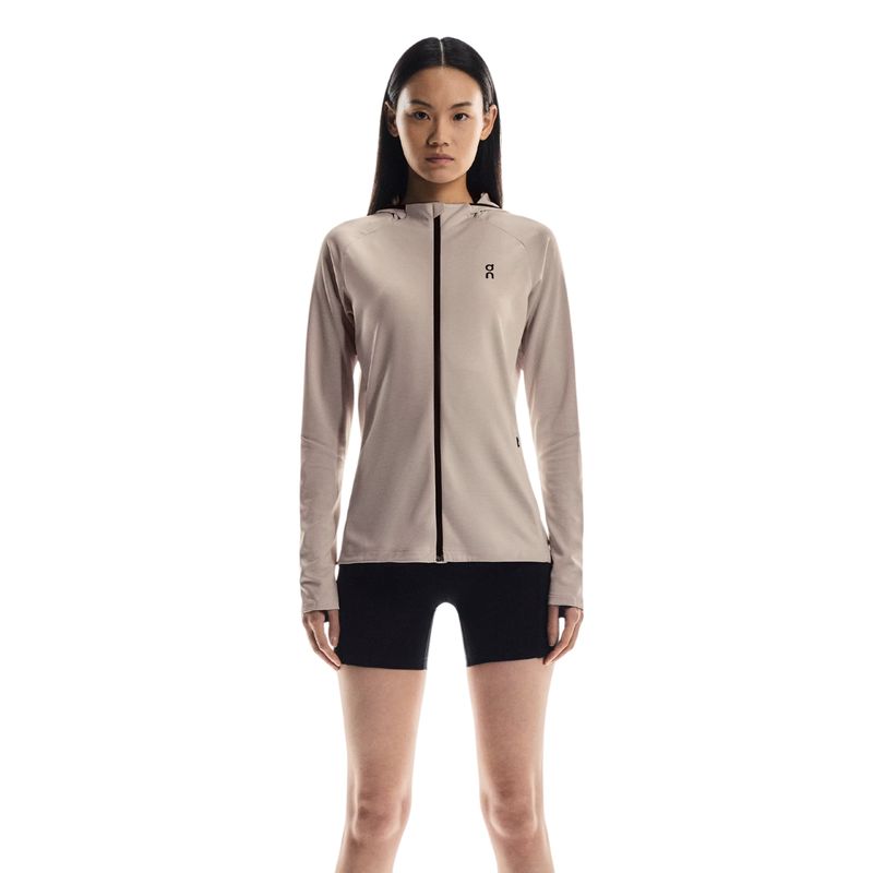 jaqueta-on-running-climate-zip-hoodie-feminina-bege