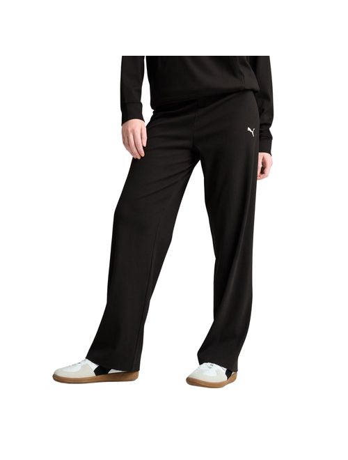 Calça Puma Ess Elevated Rib Straight Feminina - Preta