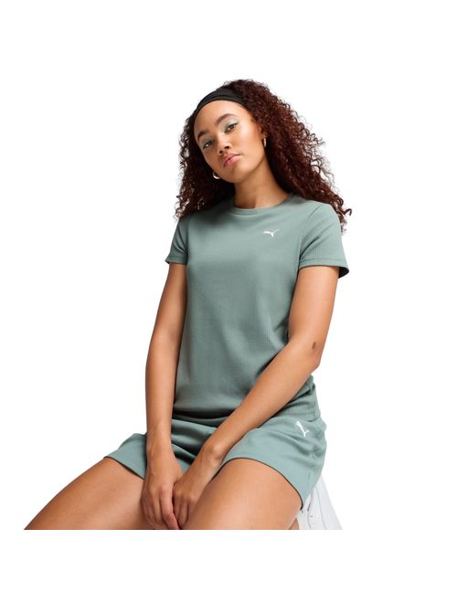 Camiseta Puma Ess Elevated Rib Feminina - Verde