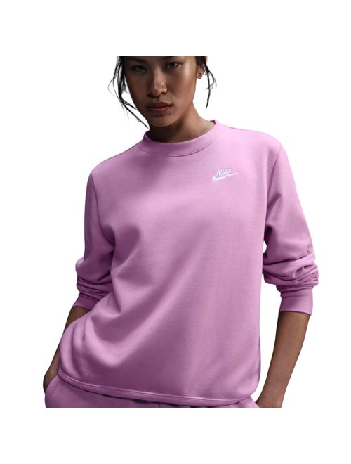 Blusão Nike Club Fleece Crew Feminino - Rosa
