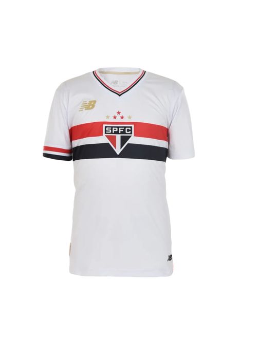 Camisa São Paulo I 25/26 New Balance Infantil - Branca/Vermelha