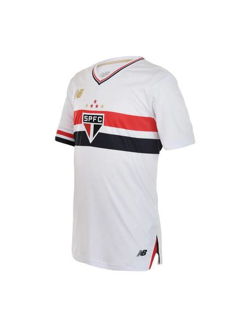 Camisa São Paulo I 25/26 New Balance Infantil - Branca/Vermelha
