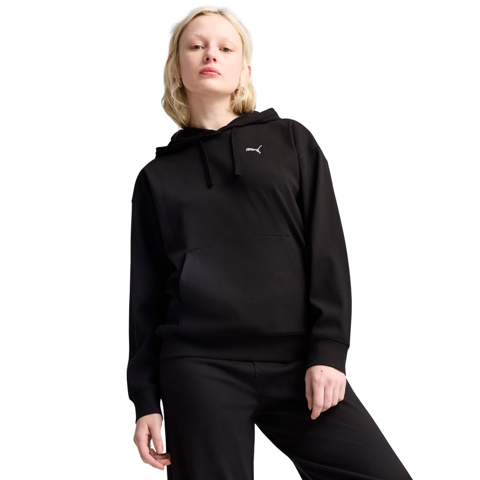 Blusão Com Capuz Puma Ess Elevated Comfort Rib Feminino - Preto