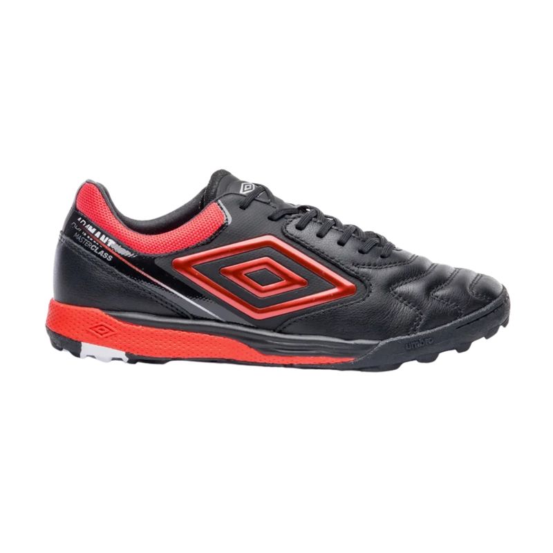 chuteira-society-umbro-adamant-master-class-pro-bump-masculina-preta-vermelha