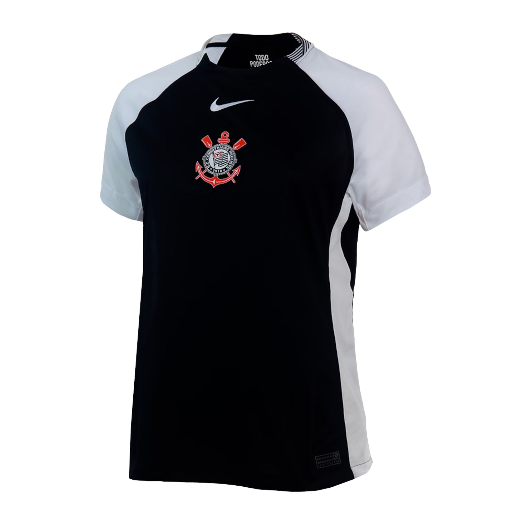 Camisa Corinthians II 25/26 Nike Torcedora Feminina - Preta /Branca