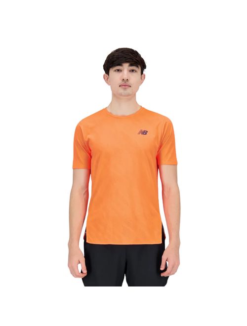 Camiseta New Balance Q Speed Jacquard Masculina - Coral