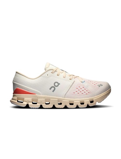 Tênis On Running Cloud X 4 Feminino - Branco/Salmão