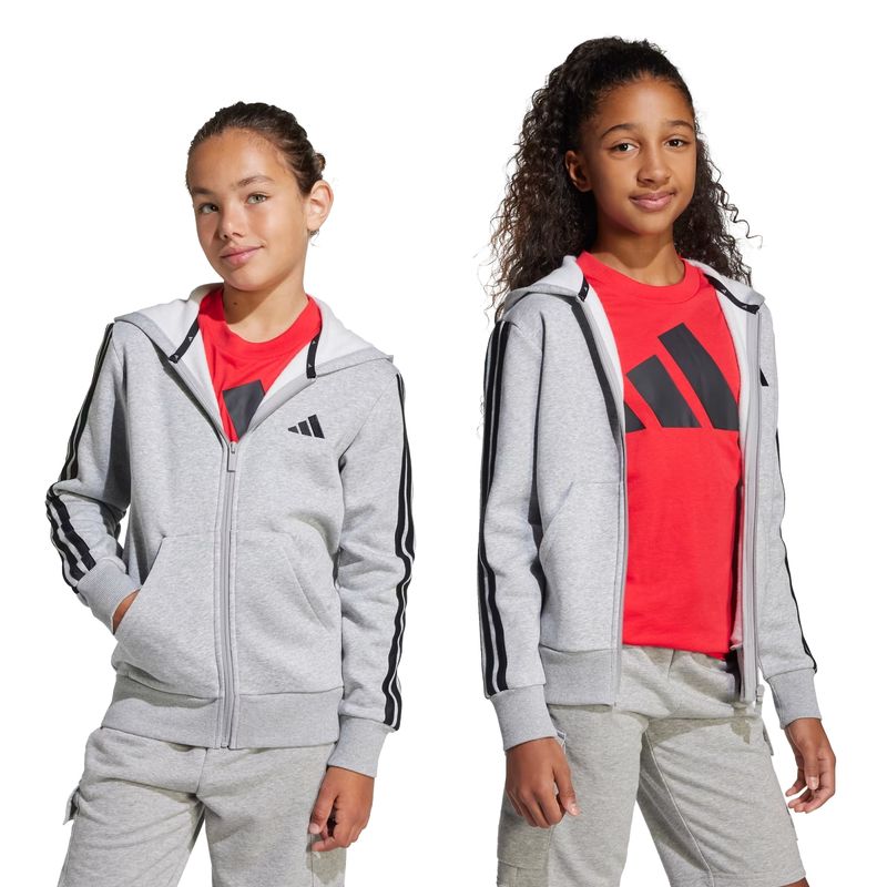 blusao-adidas-essentials-3-stripes-infantil-cinza