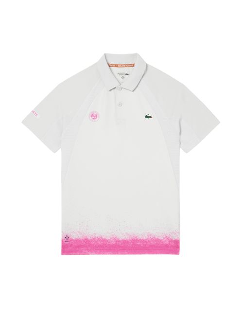 Camisa Polo Lacoste Slim Edição Roland Garros Masculina - Verde/Rosa