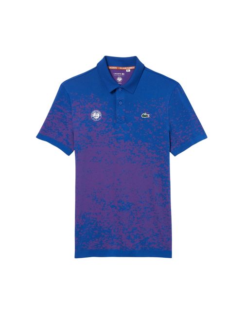 Camisa Polo Lacoste Slim Edição Roland Garros Masculina - Azul/Rosa