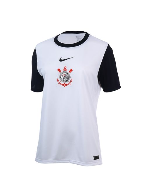 Camisa Corinthians I 2025/26 Nike Fã Masculina - Branca/Preta
