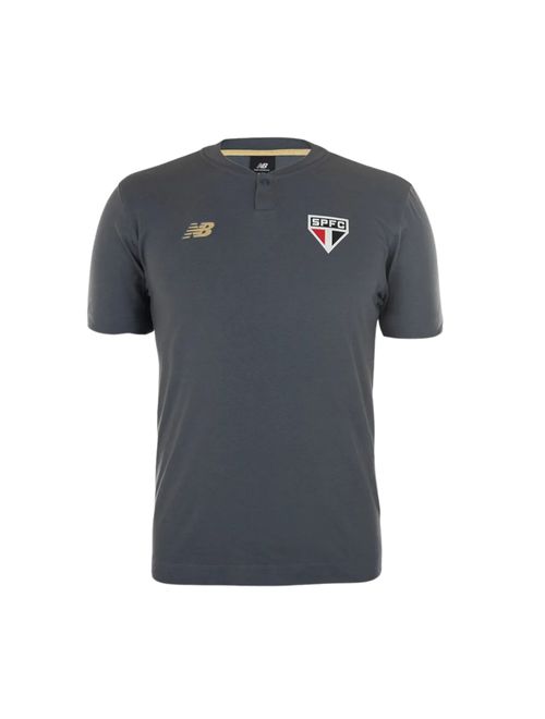 Camisa Polo São Paulo 25/26 New Balance Viagem Masculina - Cinza