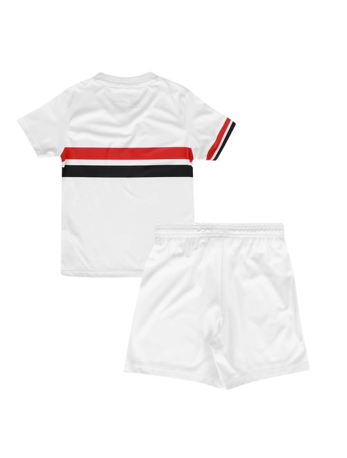Conjunto São Paulo I 25/26 New Balance Infantil - Branco/Vermelho