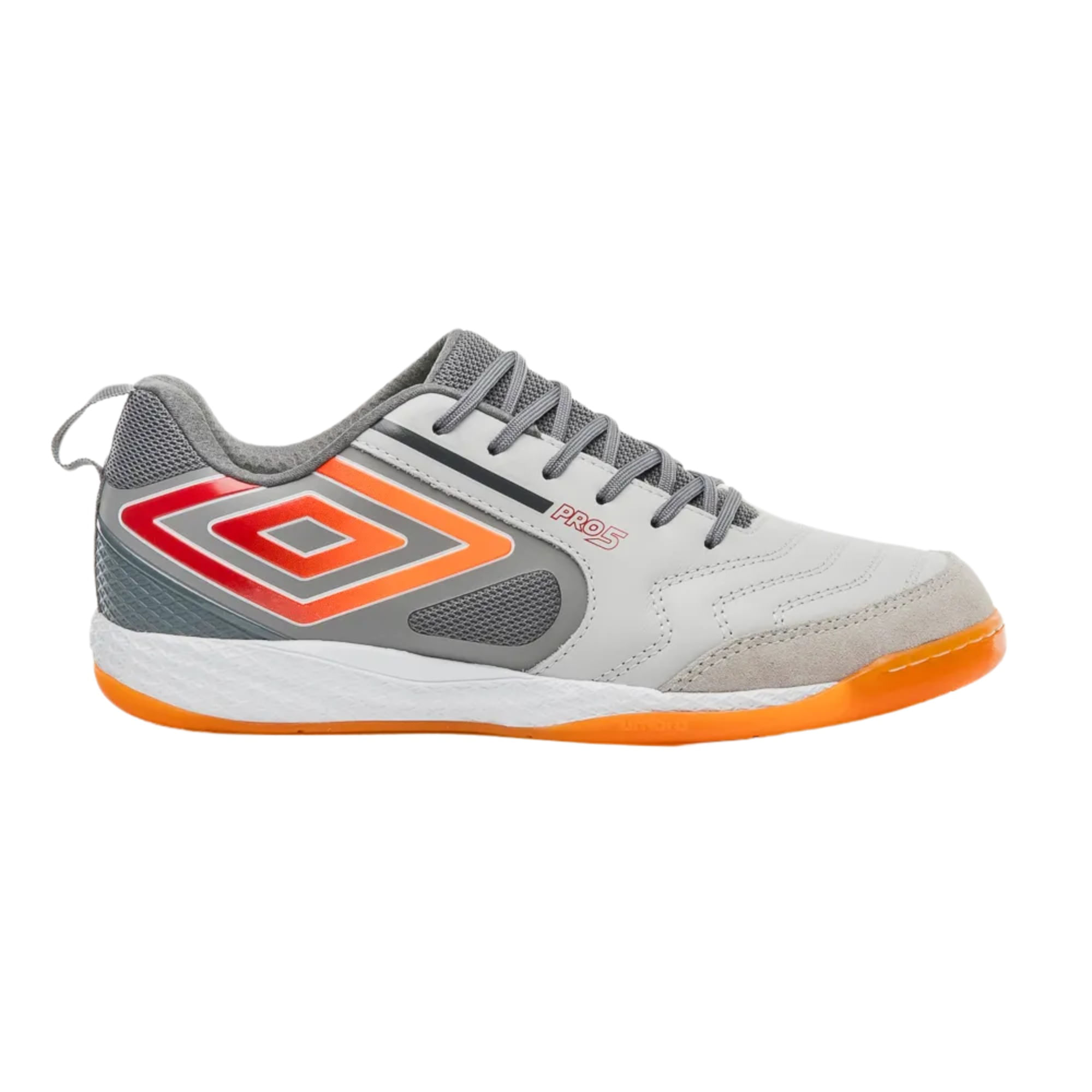 Chuteira Futsal Umbro Pro 5 Bump Masculina - Grafite/Laranja